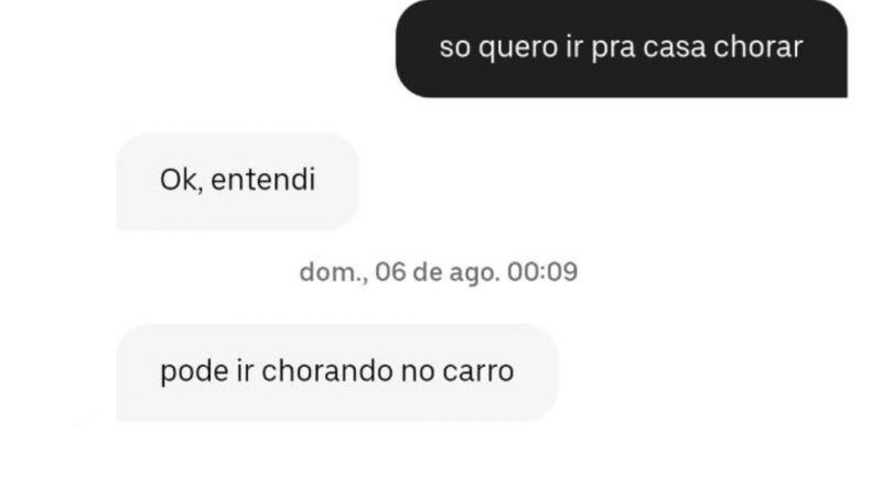 Conversa inusitada entre jovem de SC e motorista de app viraliza: ‘só quero ir pra casa chorar’