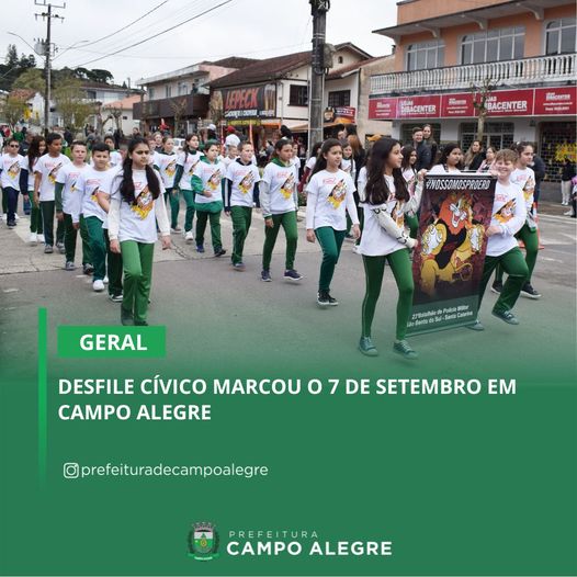 DESFILE CÍVICO MARCOU O 7 DE SETEMBRO EM CAMPO ALEGRE