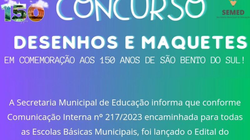 As inscrições no Concurso de Maquetes e de Desenhos em alusão aos 150 anos de São Bento do Sul seguem até 21 de setembro