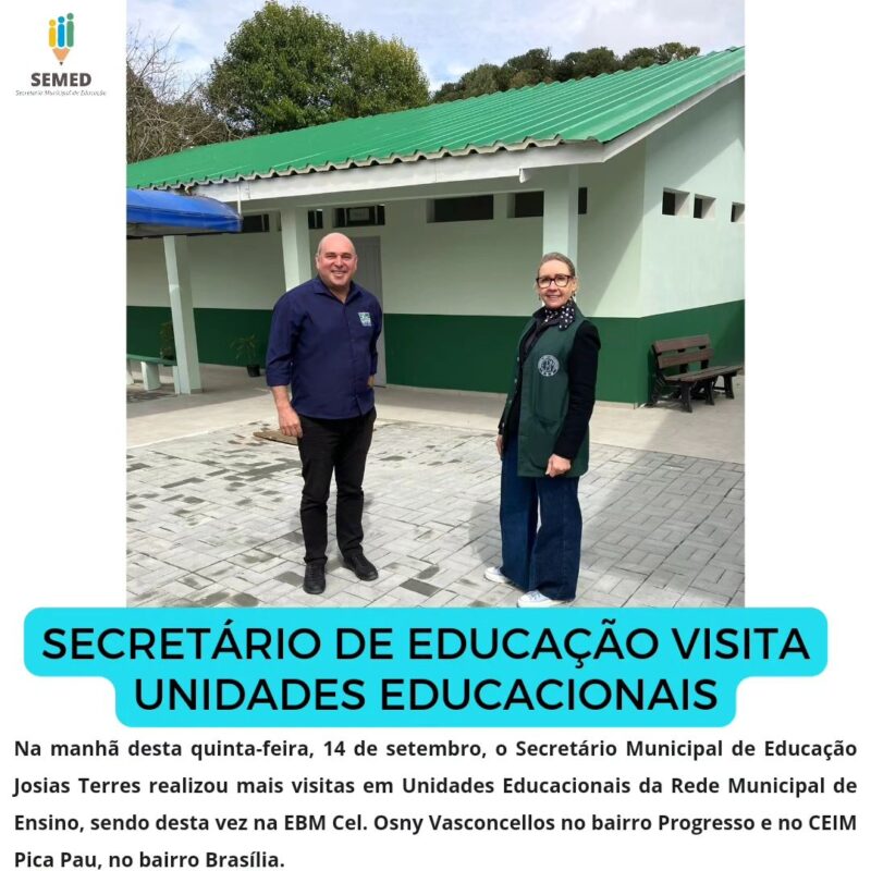 Secretário de Educação visita Unidades Educacionais na manhã desta quinta-feira (14)