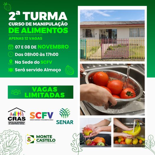 2ª TURMA DO CURSO DE MANIPULAÇÃO DE ALIMENTOS.