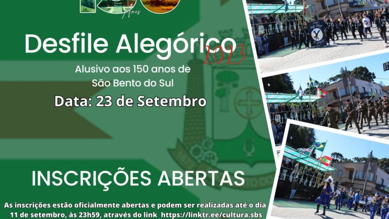 Inscrições seguem abertas para o Grande Desfile Alegórico