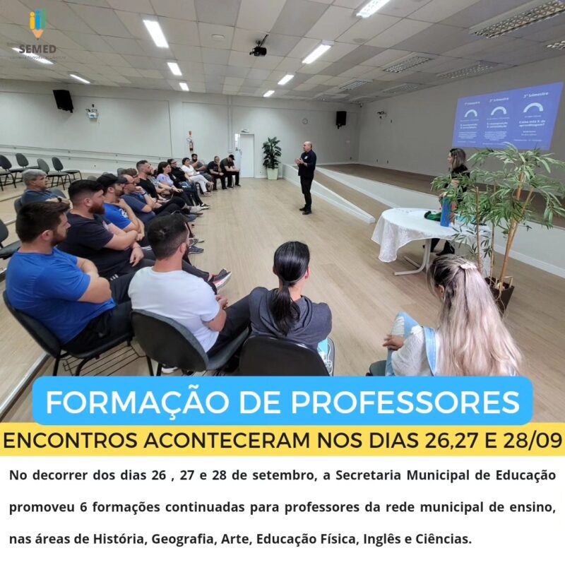 Professores receberam formação na Secretaria Municipal de Educação