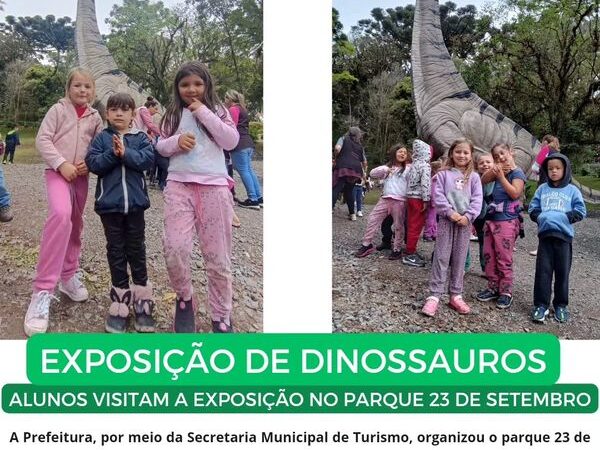 Estudantes visitam “exposição de dinossauros”