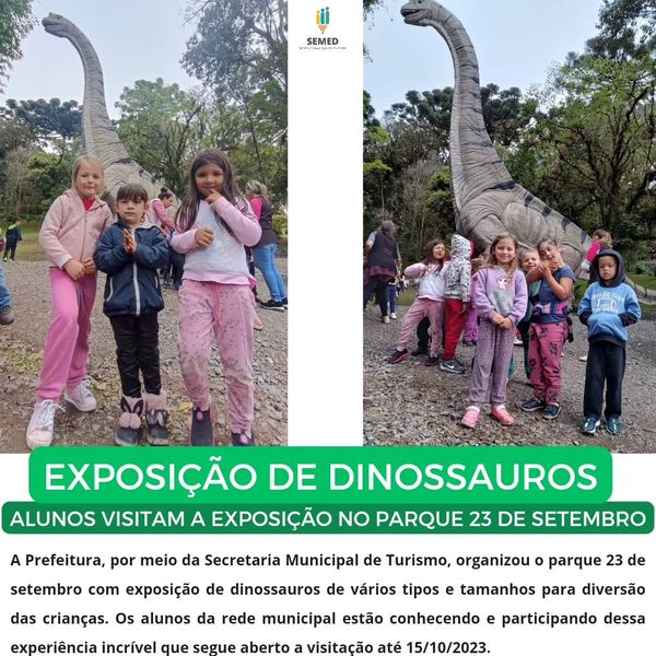 Estudantes visitam “exposição de dinossauros”