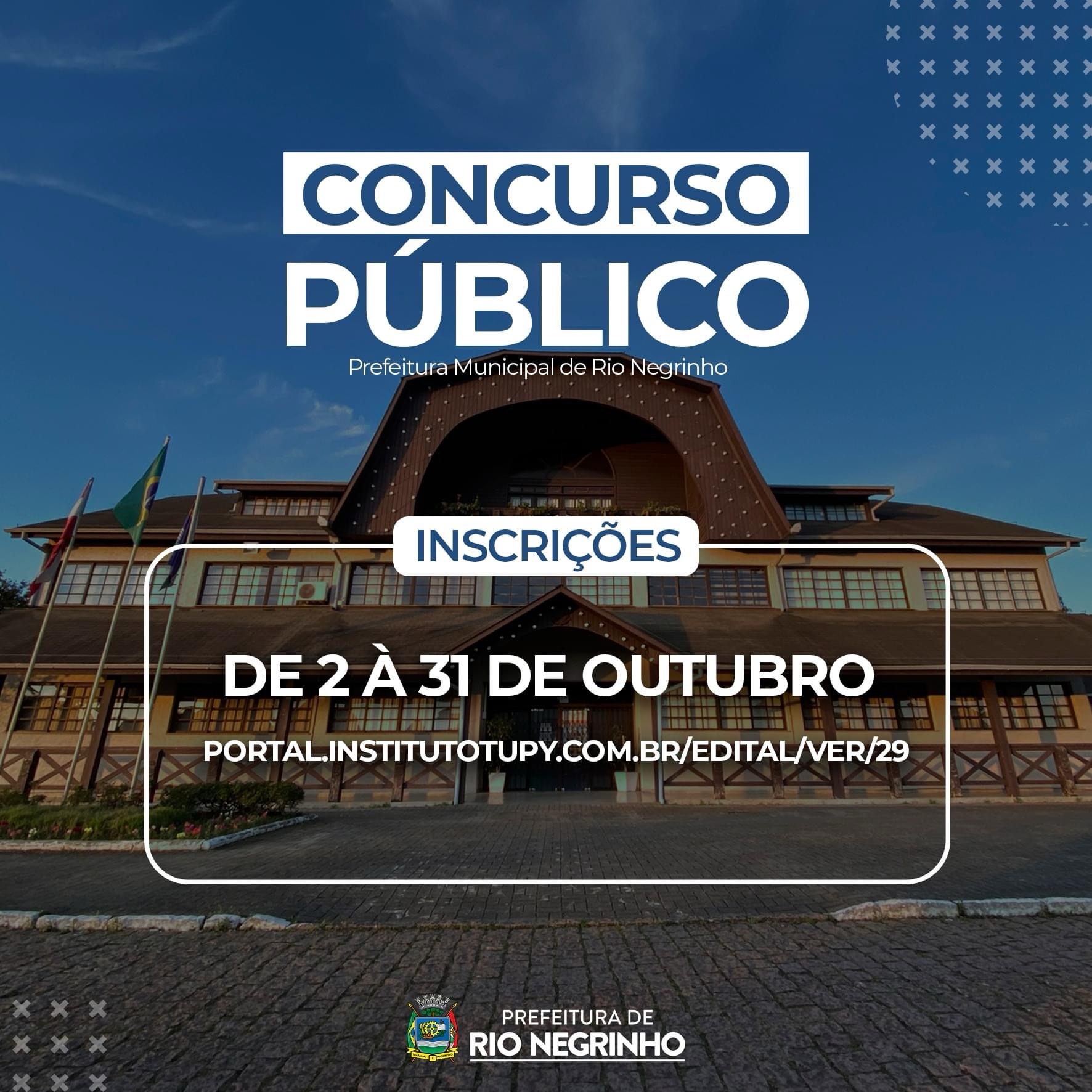 Ainda dá tempo de se inscrever para o Concurso Público da Prefeitura de Rio Negrinho!