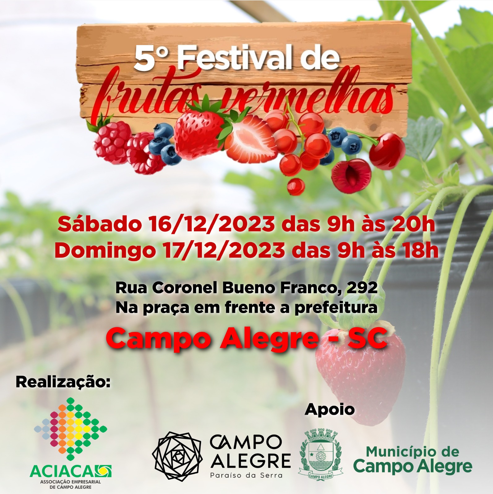 5º FESTIVAL DE FRUTAS VERMELHAS DE CAMPO ALEGRE