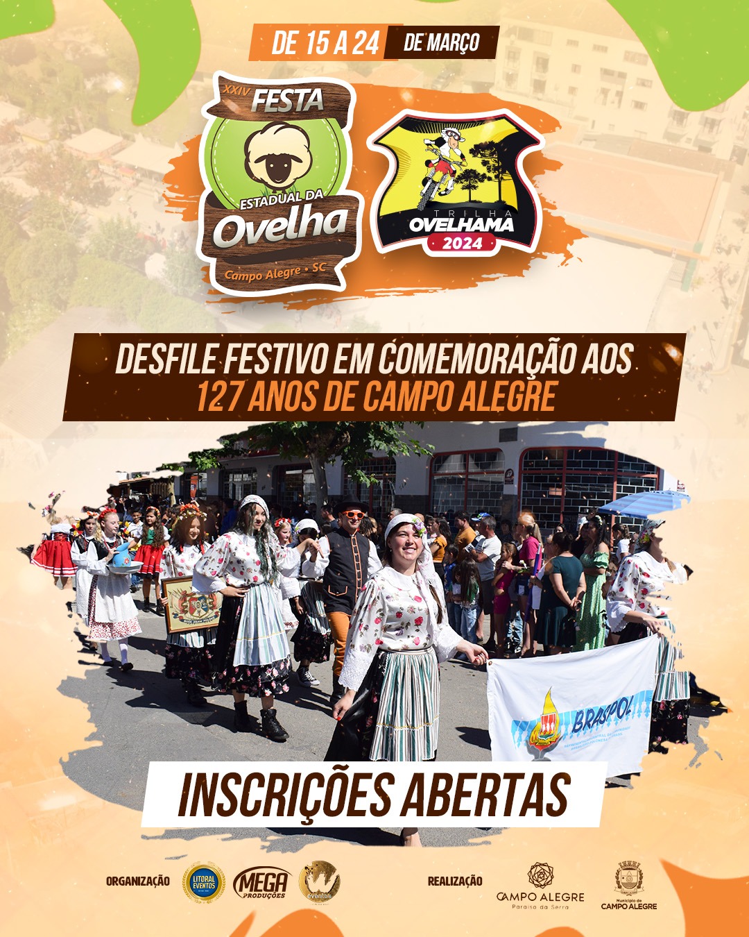 INSCRIÇÕES PARA O DESFILE FESTIVO DA XXIV FESTA ESTADUAL DA OVELHA