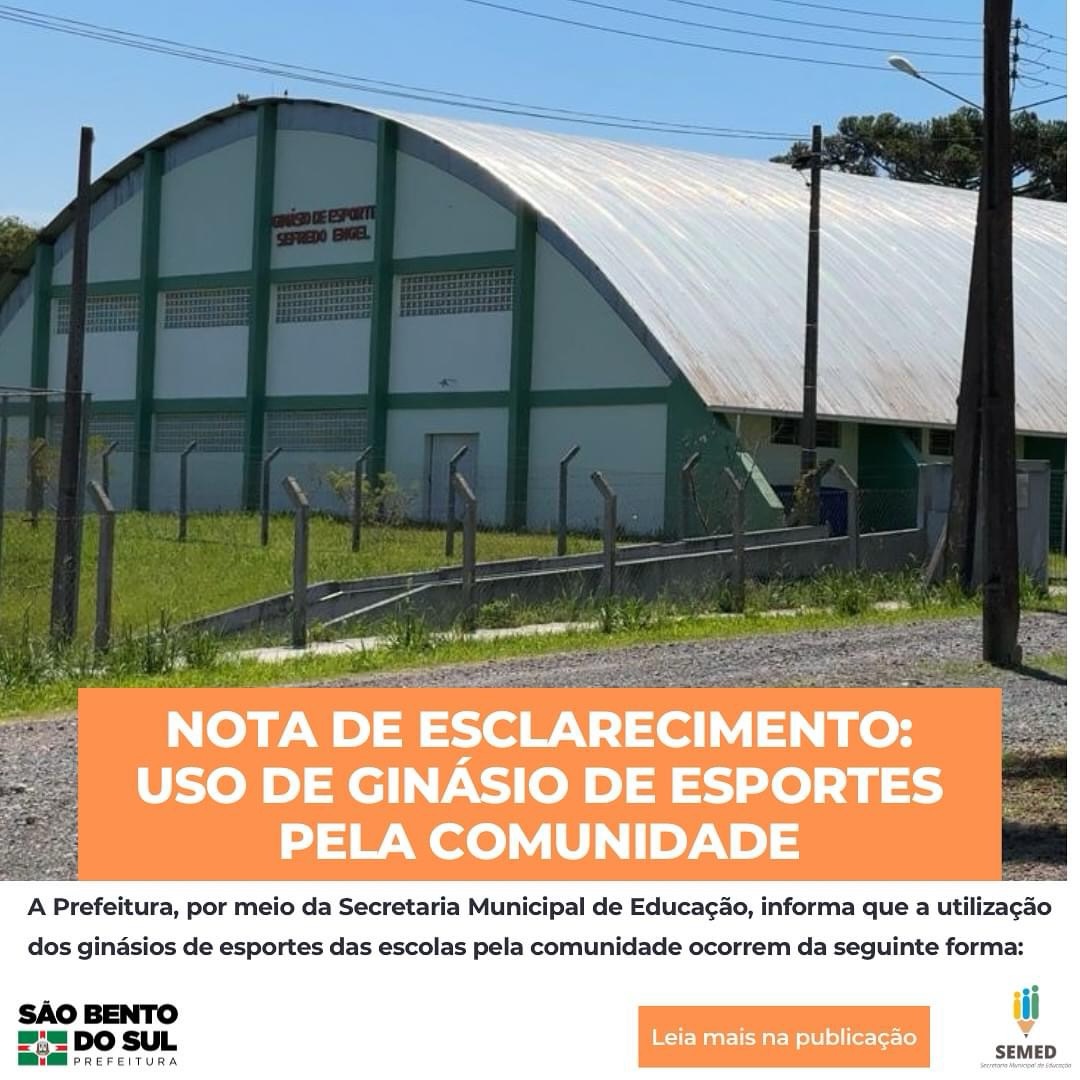 📍Nota de esclarecimento: Uso dos ginásios de esportes pela comunidade