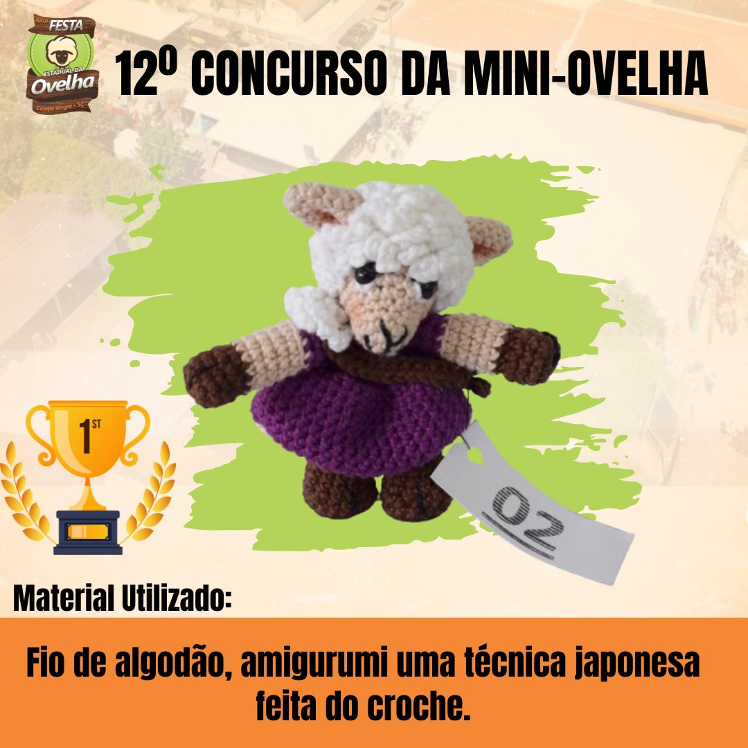 LUANA DE BASTINI É A ARTESÃ VENCEDORA DO 12º CONCURSO DE MINI OVELHA