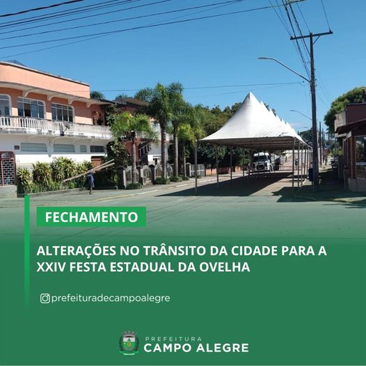 ALTERAÇÕES NO TRÂNSITO DA CIDADE PARA A XXIV FESTA ESTADUAL DA OVELHA