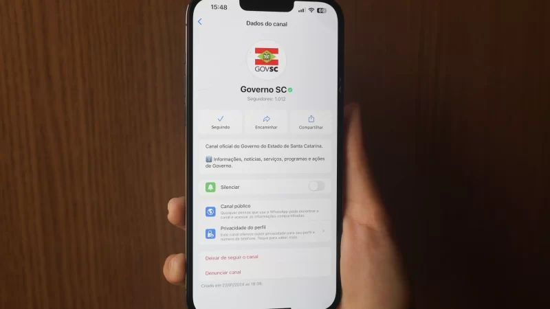 Governo de SC lança canal no WhatsApp; veja como participar
