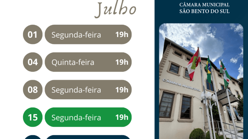 Sessão da Câmara de Vereadores nesta segunda-feira