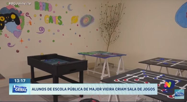 Alunos de escola pública de Major Vieira criam sala de jogos