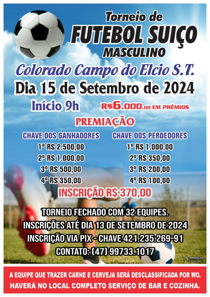 Torneio Masculino Suíço em Santa Terezinha