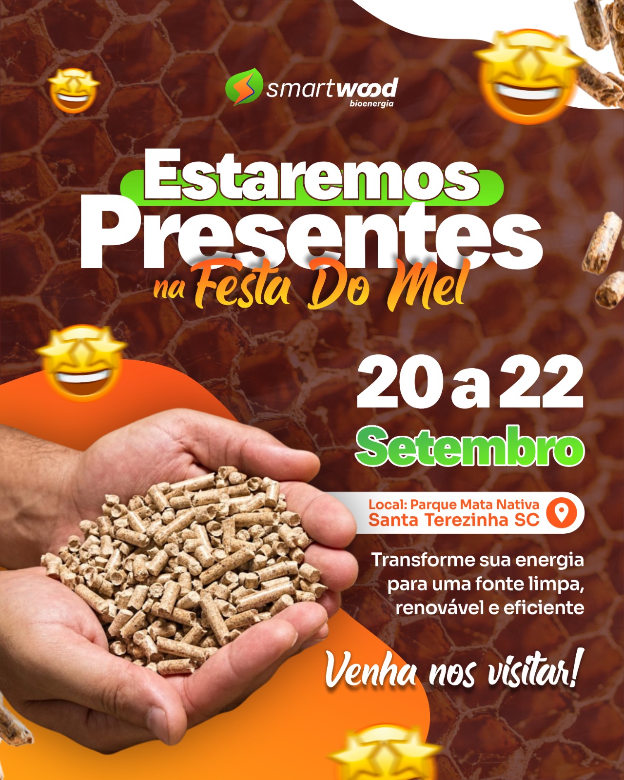 A nova indústria de pellets de madeira SmartWood Bioenergia de Papanduva estará na Festa do Mel