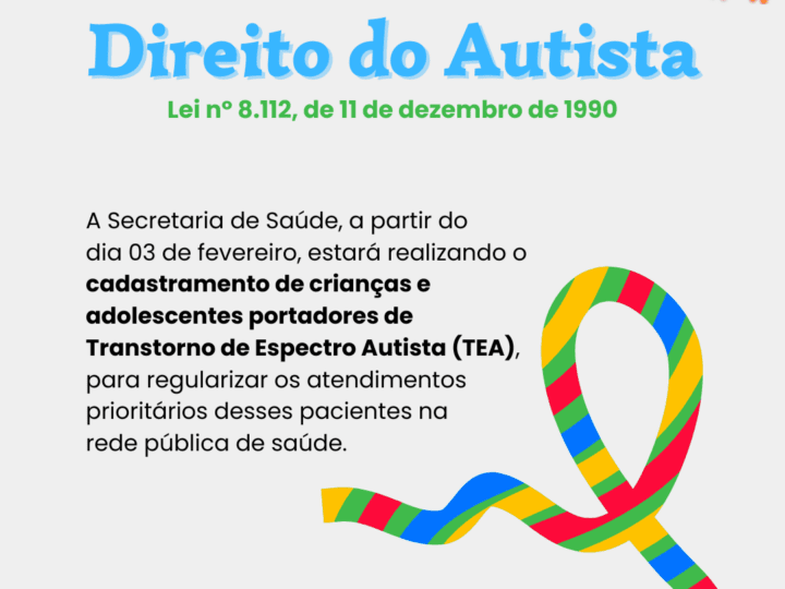 Cadastramento para crianças e adolescentes com Transtorno do Espectro Autista