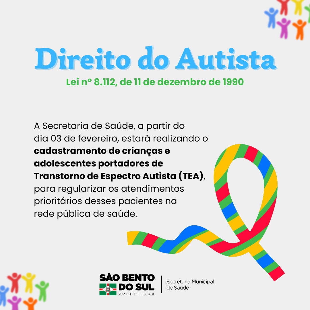 Cadastramento para crianças e adolescentes com Transtorno do Espectro Autista