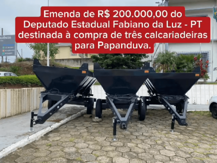 Deputado Fabiano da Luz (PT) Destina R$ 200 Mil para Compra de Calcariadeiras em Papanduva