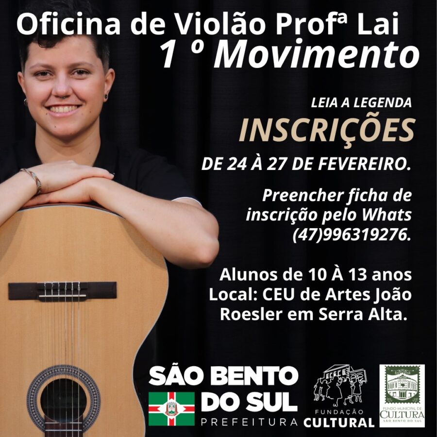 Inscrições abertas para Oficina de Violão gratuita no CEU das Artes