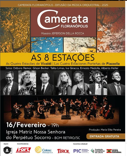 Camerata Florianópolis se apresentará no Centro Cultural Dr. Genésio Tureck na sexta-feira