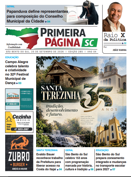 Jornal Primeira Página SC - última edição